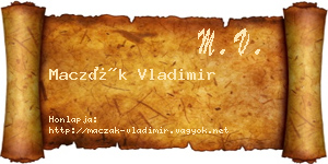 Maczák Vladimir névjegykártya